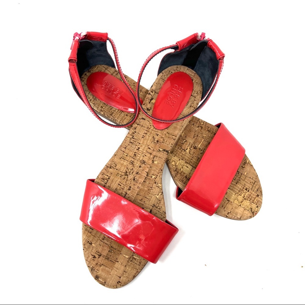See By Chloe Patent Leather Peach Orange Summer Sandals